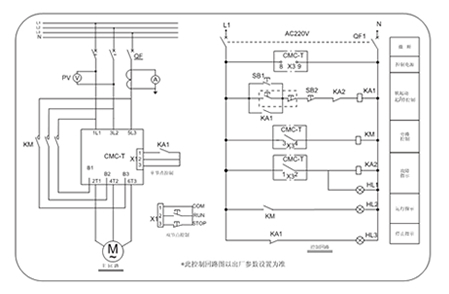CMC-T型软起动器典型应用接线图