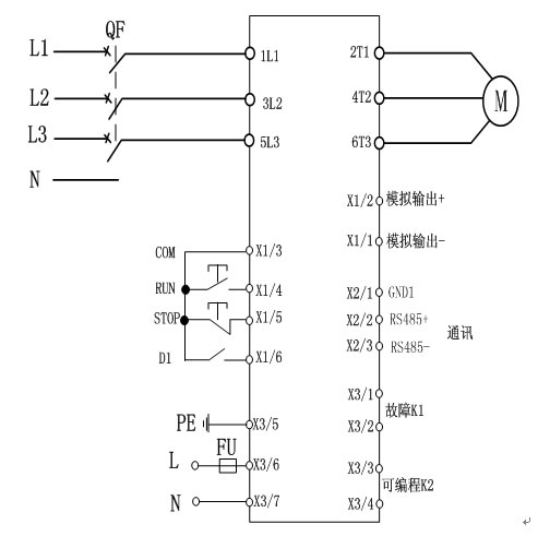 CMC-MX软起动器基本接线原理图